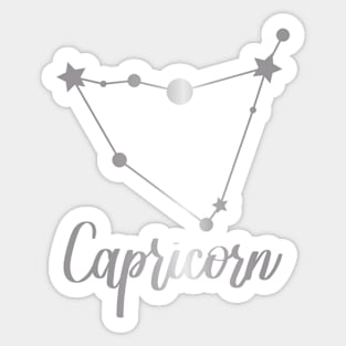 Capricorn Zodiac in Silver Sticker